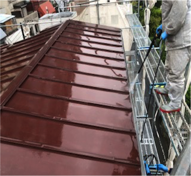 東京港区Nマンション外壁防水工事 屋根 洗浄